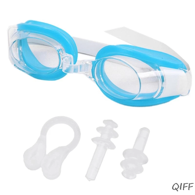 Для женщин и мужчин, для взрослых, водонепроницаемые, противотуманные очки для плавания, широкая, с защитой от ультрафиолета, регулируемые очки с зажимом для носа, затычка для ушей - Цвет: D
