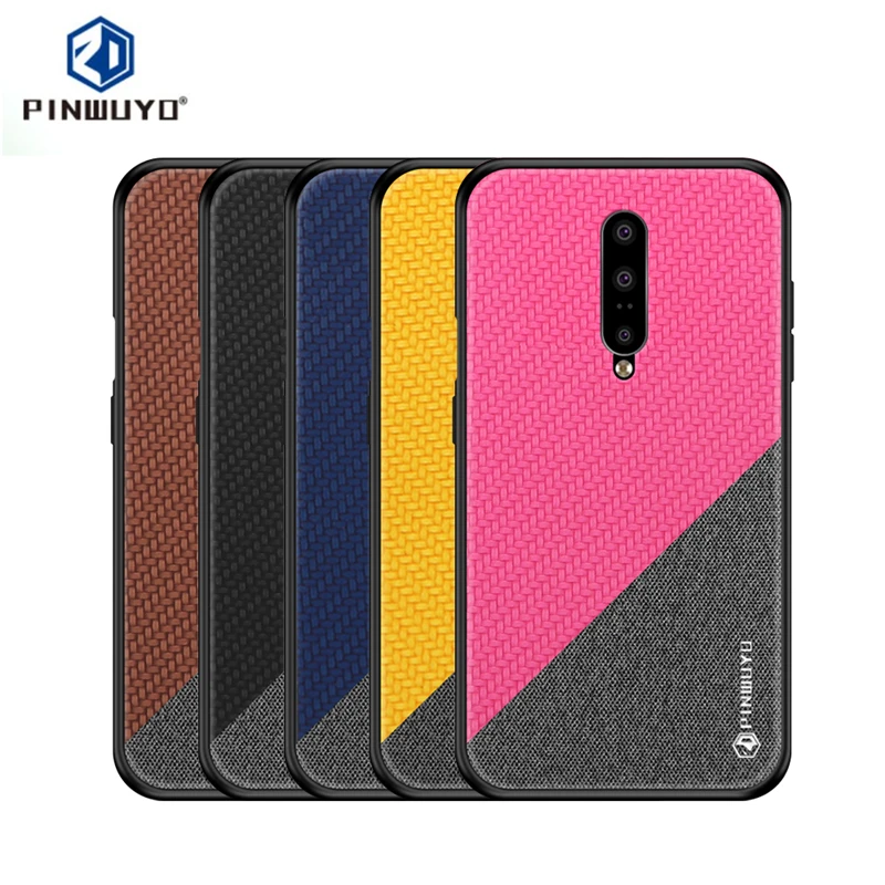 Чехол для OnePlus 7 Pro ПК ткань + силиконовая задняя крышка противоударный Тонкий