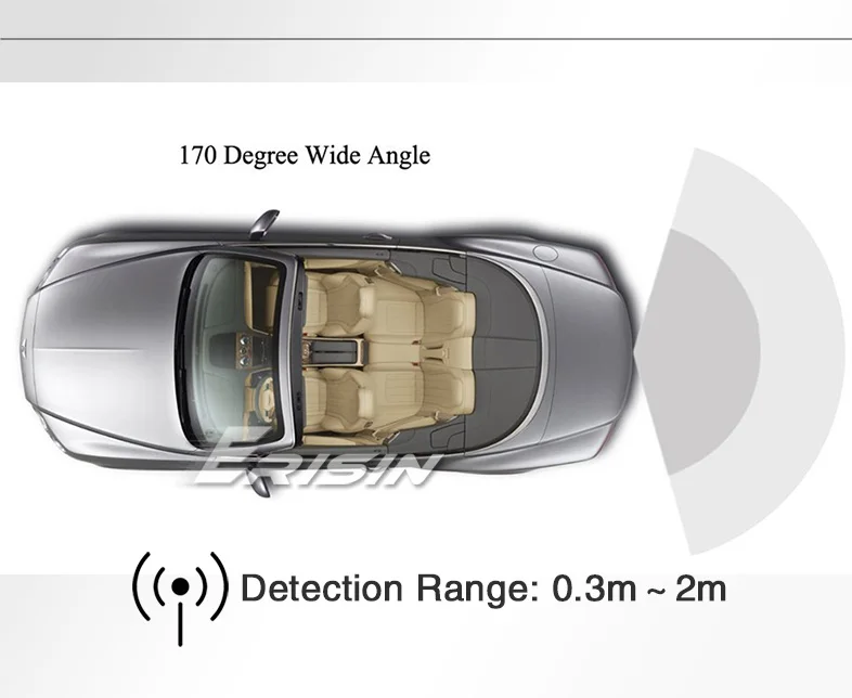 Акция, Erisin ES568 HD COMS 170 градусов, автомобильная парковочная камера заднего вида с 2 датчиками