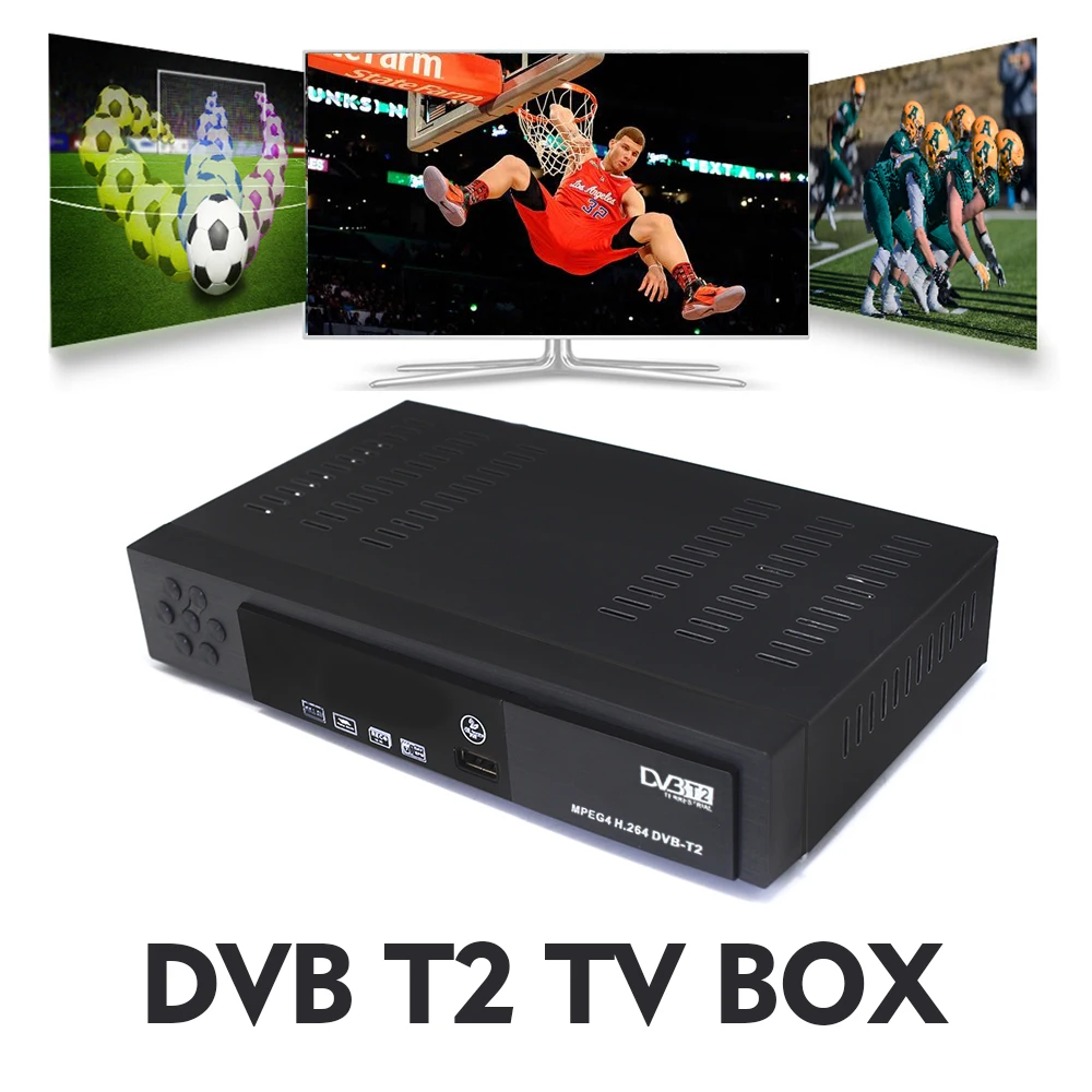 DVB T2 тюнер приемник ТВ коробка DVB-T/T2 эфирный приемник H.264 MPEG-4 полностью HD цифровая телеприставка поддержка мультимедийный плеер