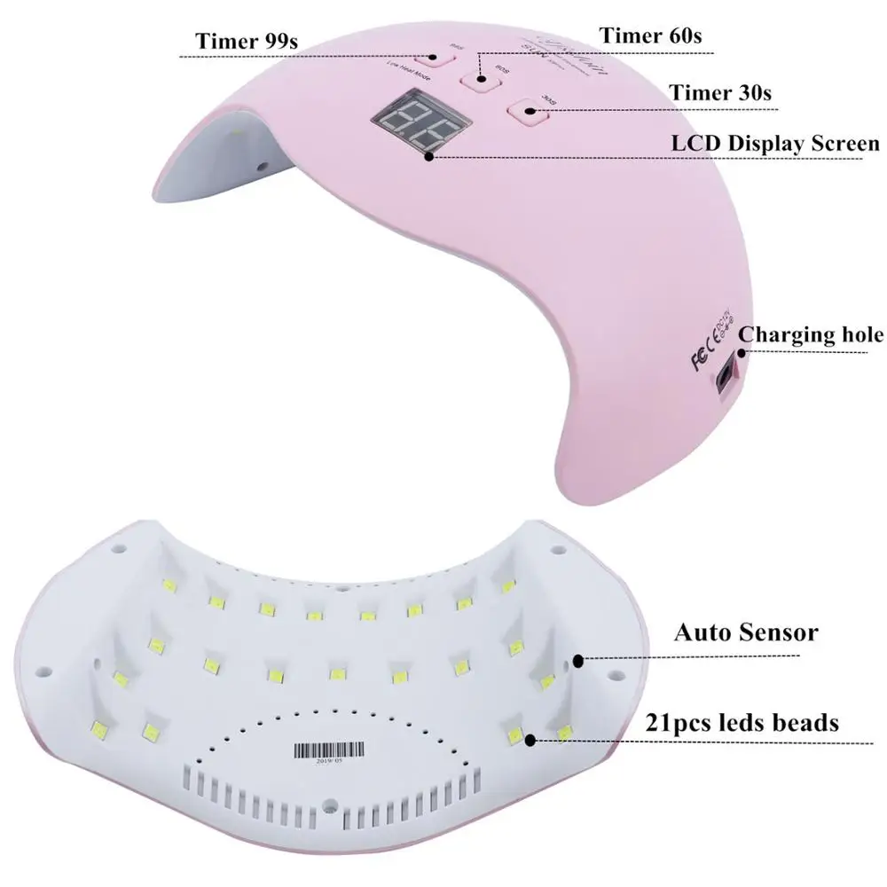 Розовый 48 Вт Сушилка для ногтей SUN X9 Plus УФ светодиодный светильник профессиональный дизайн ногтей Инструмент Быстрая Сушка гель лак лампа для ногтей