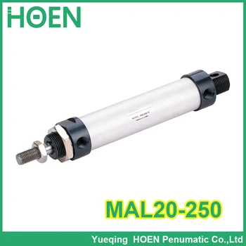 

MAL20-250 High quality double acting pneumatic small cylinders aluminum alloy 20mm bore 250mm stroke mini air cylinder