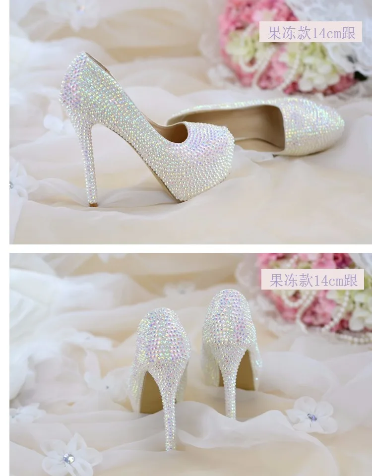 Свадебные туфли-лодочки со стразами; женская обувь белого цвета с блестящими кристаллами 6 см, 8 см, 11 см, 14 см; женские туфли для свиданий на высоком каблуке