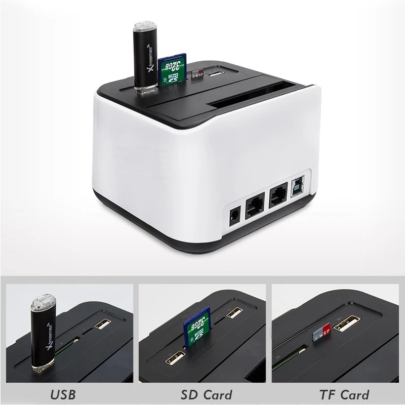 WiFi HDD Docking Station External USB Ports Card Reader Extension Personal LAN Storage Wireless Data Transmit 5