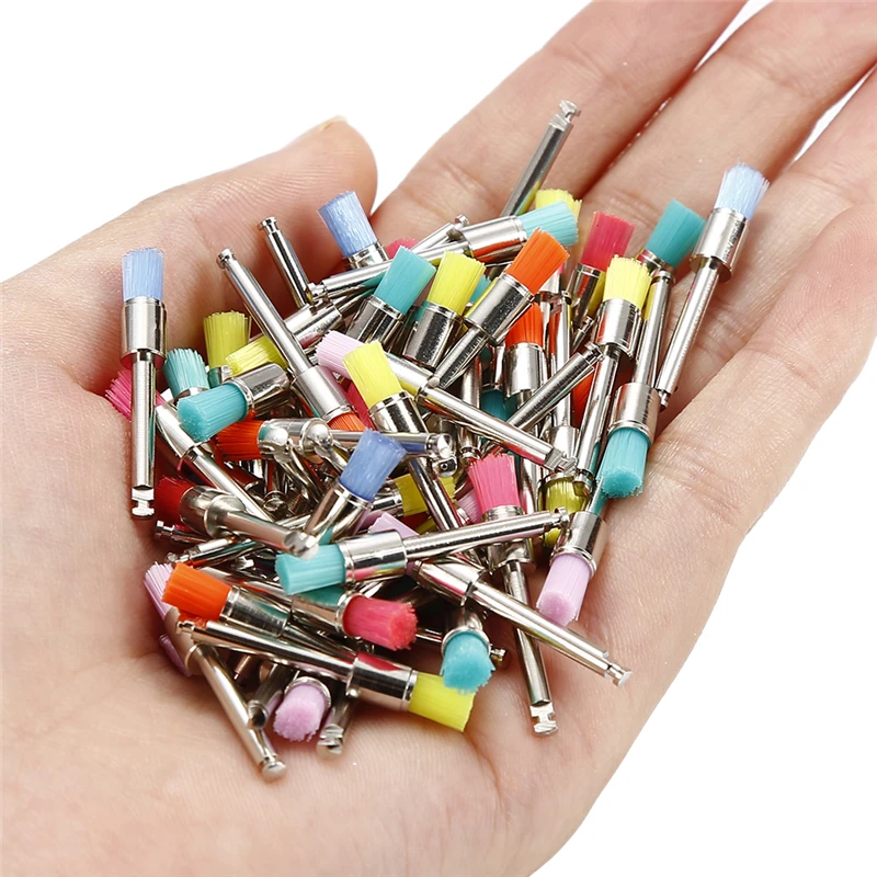 

100Pcs/bag Dental Lab Materials Nylon Latch Small Flat Polishing Polisher Brushes Dentist Products 0.4cm Brush Teeth Whitening