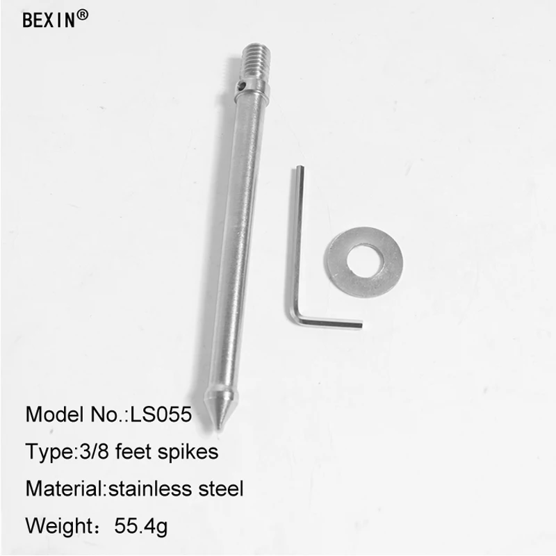 BEXIN universal 120mm 65mm 3/8 inch tripod replacement foot spike for