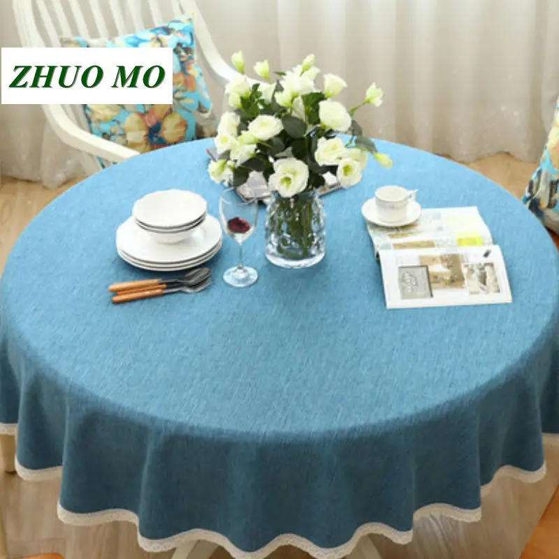 ZHUO MO Modern Decorative lace side Table Cloth round tablecloth Home Kitchen Table Cloths Party Banquet Dining Table Cover