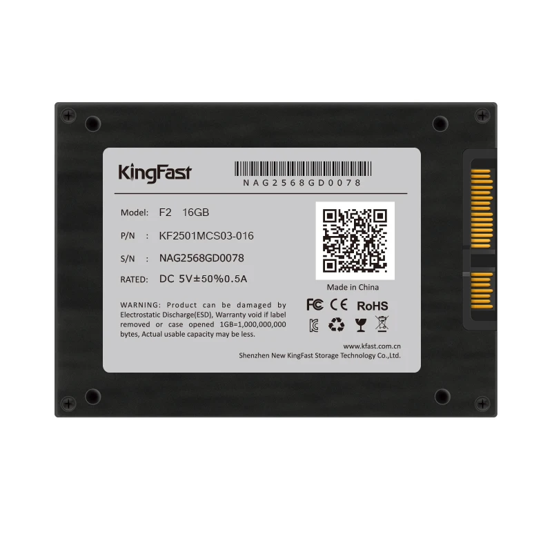 Kingfast хороший модный пластиковый 2," SATA II внутренний 16GB SSD твердотельный жесткий диск SATA2 для ноутбука ПК компьютера HD диск