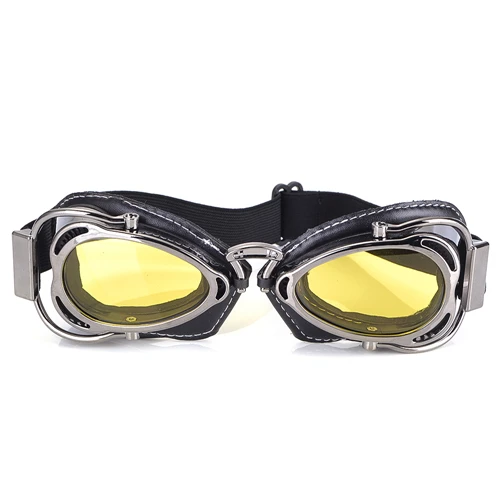 BJMOTO крутые MTB байкерские очки, мотоциклетные очки, солнцезащитные очки для скутера, Moto Aviateur, винтажные очки для мотокросса - Цвет: Gray Yellow