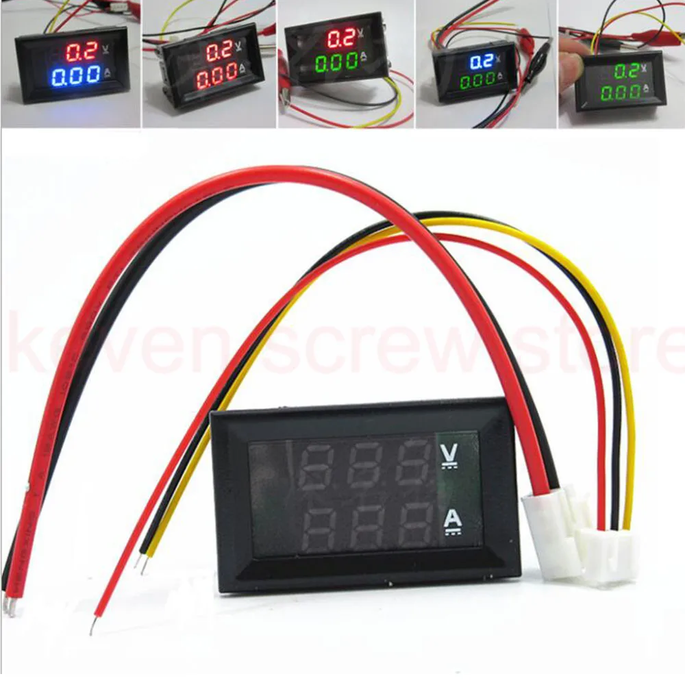 

Mini Dual Digital Voltmeter Ammeter DC 100V 10A 50A 100A Panel Amp Volt Voltage Current Meter Tester 0.28" LED Display