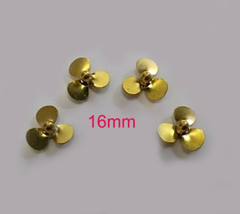 

RC Boat Diameter 16mm 3 Blades Propeller Aperture 2mm Metal Paddle Positive Reverse Mini Props DIY Parts for Simulation