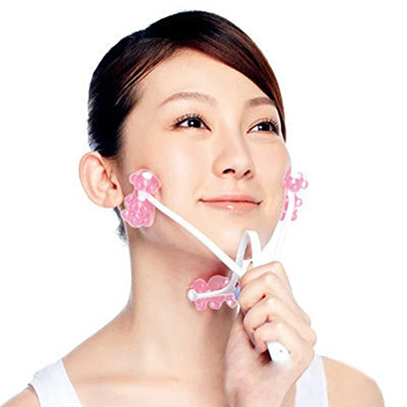 

1 Pcs 2 In 1 Neck Chin Roller Massage Slimming Combo Neck Face Roller Face Massager Face Up Remove Double Chin Massage Cellulite
