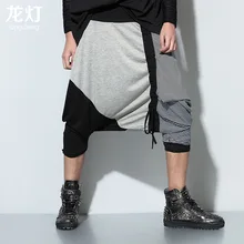 Осень новых шаровар штаны с мотней промежность брюки ноги высокая волна