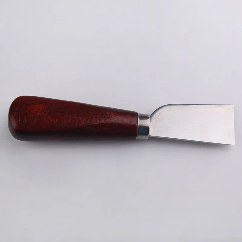 Высококачественный кожевенный режущий инструмент нож из нержавеющей стали кожаный режущий нож ручной инструмент с деревянной ручкой Инструмент BS