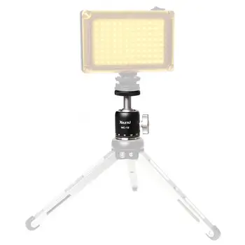 

XILETU MC-19Aluminum Mini Ball Head w 1/4'' Screw and Cold Shoe Adapter for Phone Tripod LED Video Light Monitor Swivel on DSLR