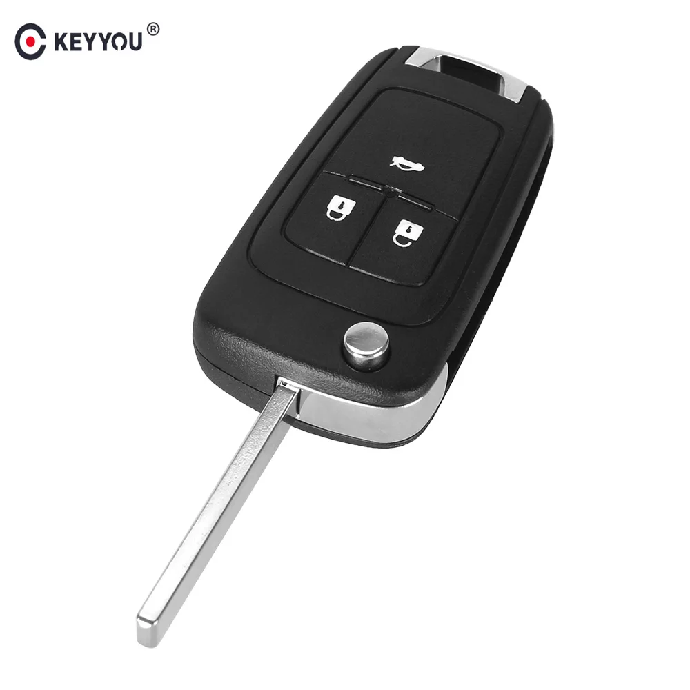 

KEYYOU Flip Folding Car Key Shell For Chevrolet Malibu Cruze 2012 Aveo Remote Control Key Case Cover Keyless Fob HU100 Blade