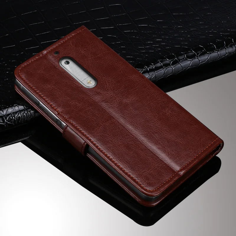 For Nokia 5 Case Business Style Flip Wallet PU Leather Stand Phone Cases Cover for Nokia 5 Nokia5 Case Cellphone Accessories