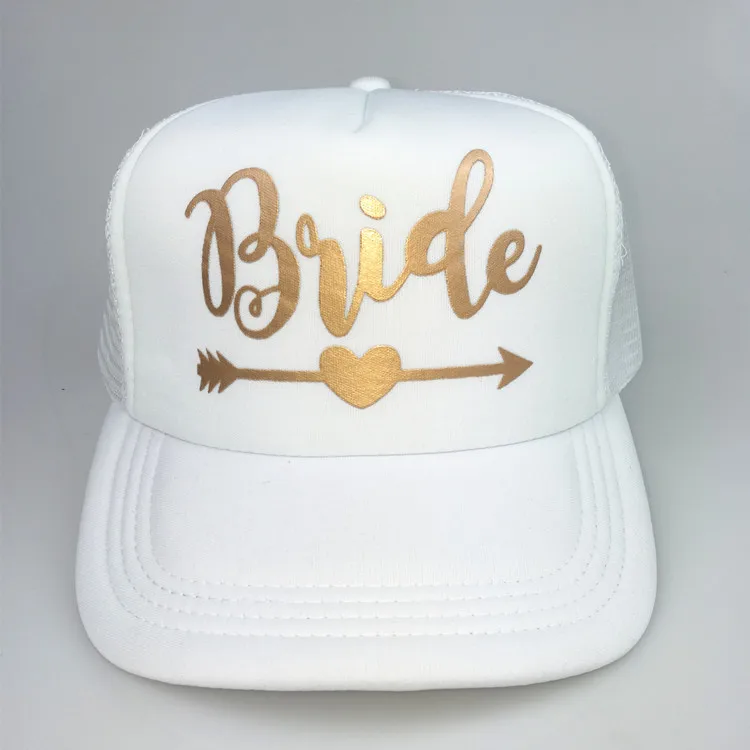 C&Fung Bride truckers high quality bride Tribe gold letter Arrow hats bridesmaid gift bachelor party Beach summer style Hat Cap baseball caps for women