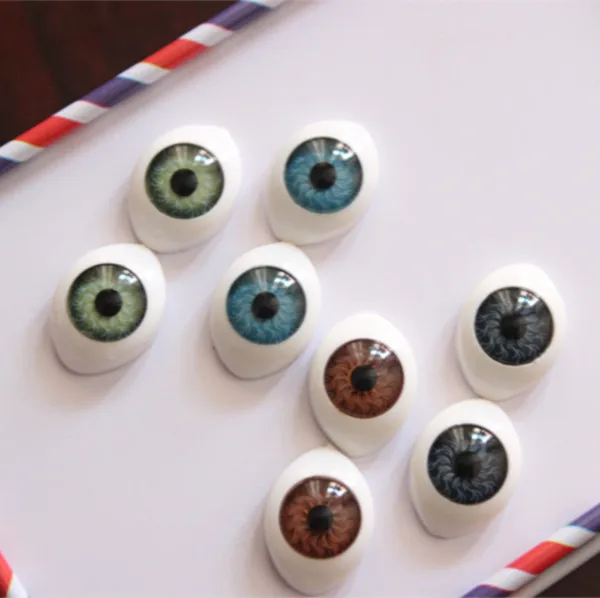 Mix colors 100pcs/lot 11*15mm boat shape resin doll's eye flat back for DIY craft scrapbooking