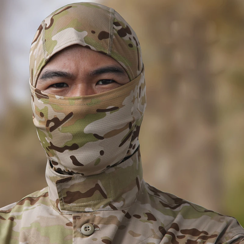 Мягкие шапочки для охоты Multicam Tropic quick-dry Nijia Balaclava/MTP Full face - Цвет: ARID