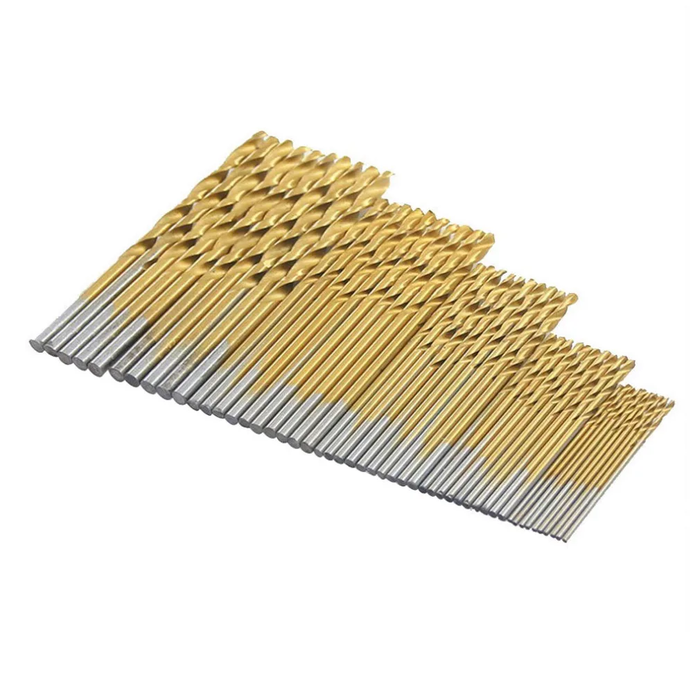 50PCS High Speed Steel HSS Electrical Drill Bit Set Straight Shank Cobalt Twist Drilling Wood Metal Drilling Hole Cutter Tool