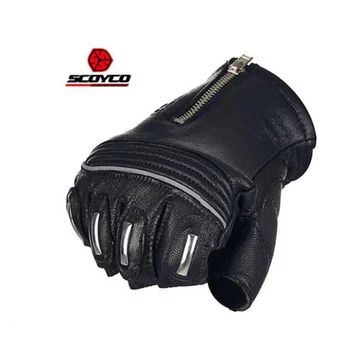 

2018 Summer New SCOYCO Half Finger Motorcycle Racing Gloves MC25 goat skin Motorbike Riding Glove with Reflective strip Non-slip