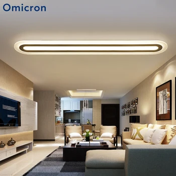 

Omicron Modern Long Strip LED Ceiling Lights Acrylic White Minimalism Lamp For Office Bedroom Study Room Lighting Fixture