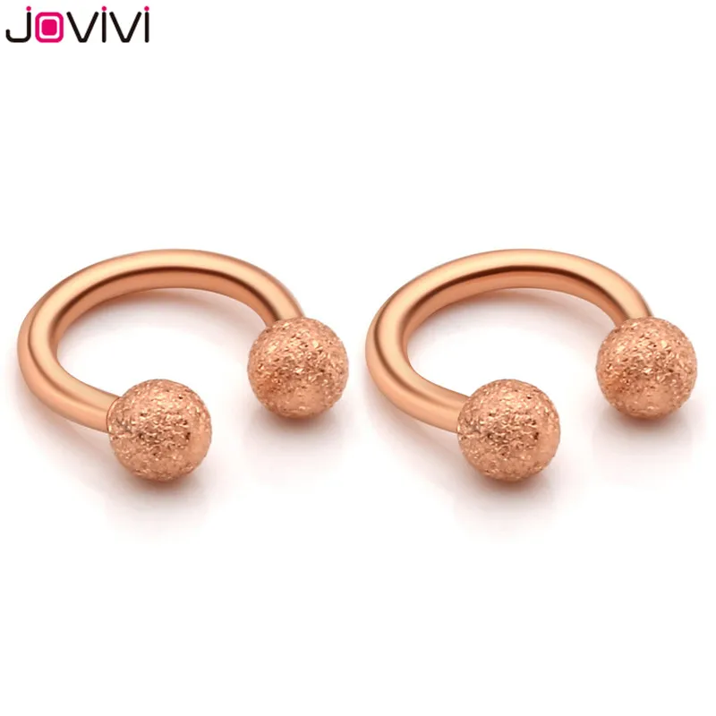 Jovivi Stainless Steel 16G 6mm Matte Ball Horseshoe Hoop Rings Captive Bead Ring Nose Ear Helix Cartilage Tragus Daith Septum