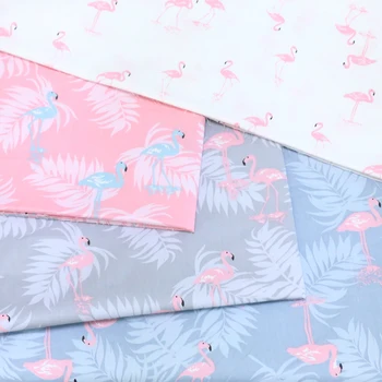 

Flamingo Printed cotton fabric twill cloth DIY sewing for kid bedding textile dress curtain telas quilting tilda tissue material