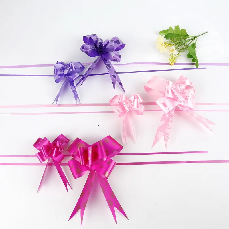 4 Colors Heart Shaped Pattern Flower Pull Bow Ribbon Pull Butterfly