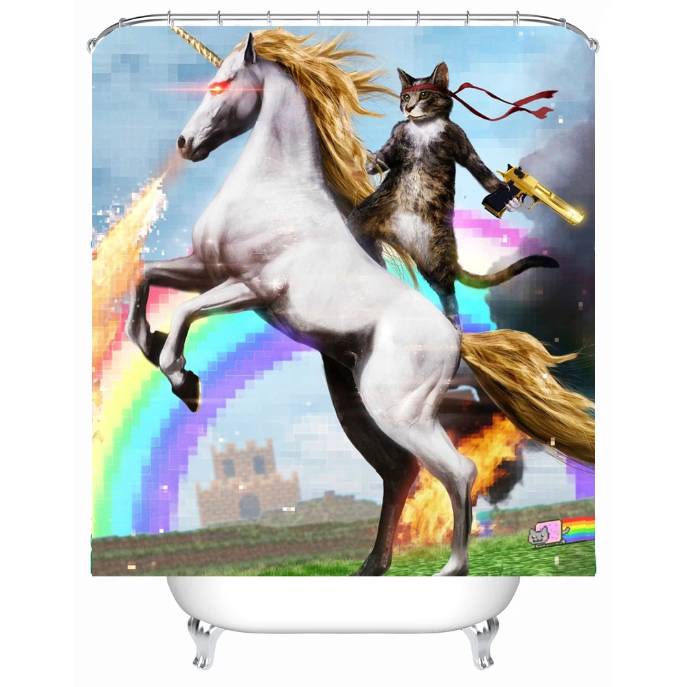 Rideau De Douche Chat Licorne Rideau De Bain Impermeable En Polyester Accessoires De Salle De Bains Rideaux De Decoration De La Maison 180x180cm Aliexpress Rideau De Douche Chat Licorne Rideau De Bain Impermeable En Polyester Accessoires De Salle De Bains Rideaux De Decoration De La Maison 180x180cm Aliexpress