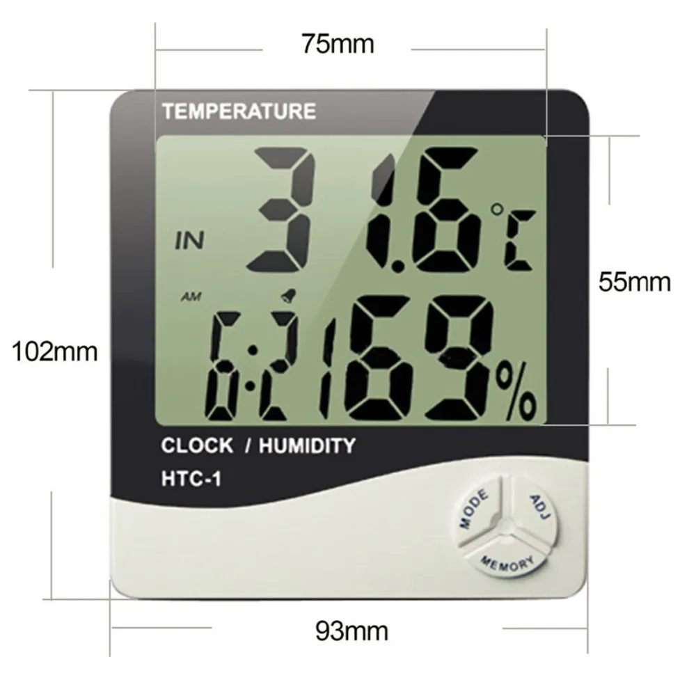Термометр гигрометр электронные с ЖК-дисплеем цифровые Измеритель температуры и влажности Метеостанция внутренние наружные часы