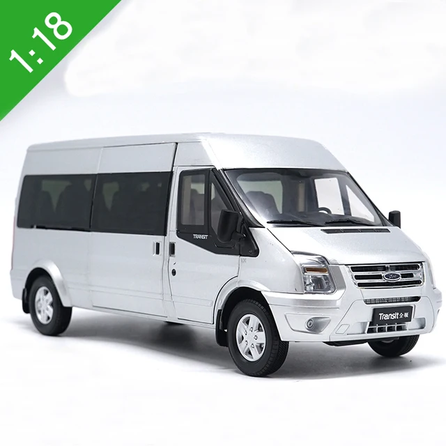 New 1:18 Diecast Model For Ford Transit Silver Van MPV