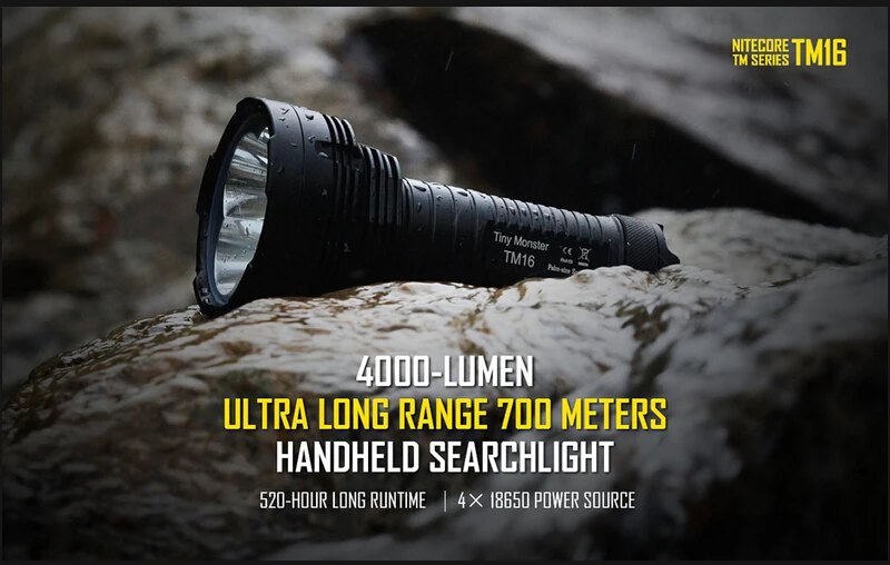 Nitecore TM16 4000 Lumen XM-L2 Handheld Search Flashlight Ultra Long Range 700m