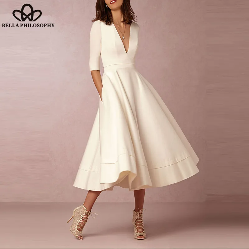 Wonder Spring V-Neck Maxi Dress Vintage Half Sleeve Female Long Dress Casual Retro Lady Party Dress Vestidos Plus Size 2019S-3XL
