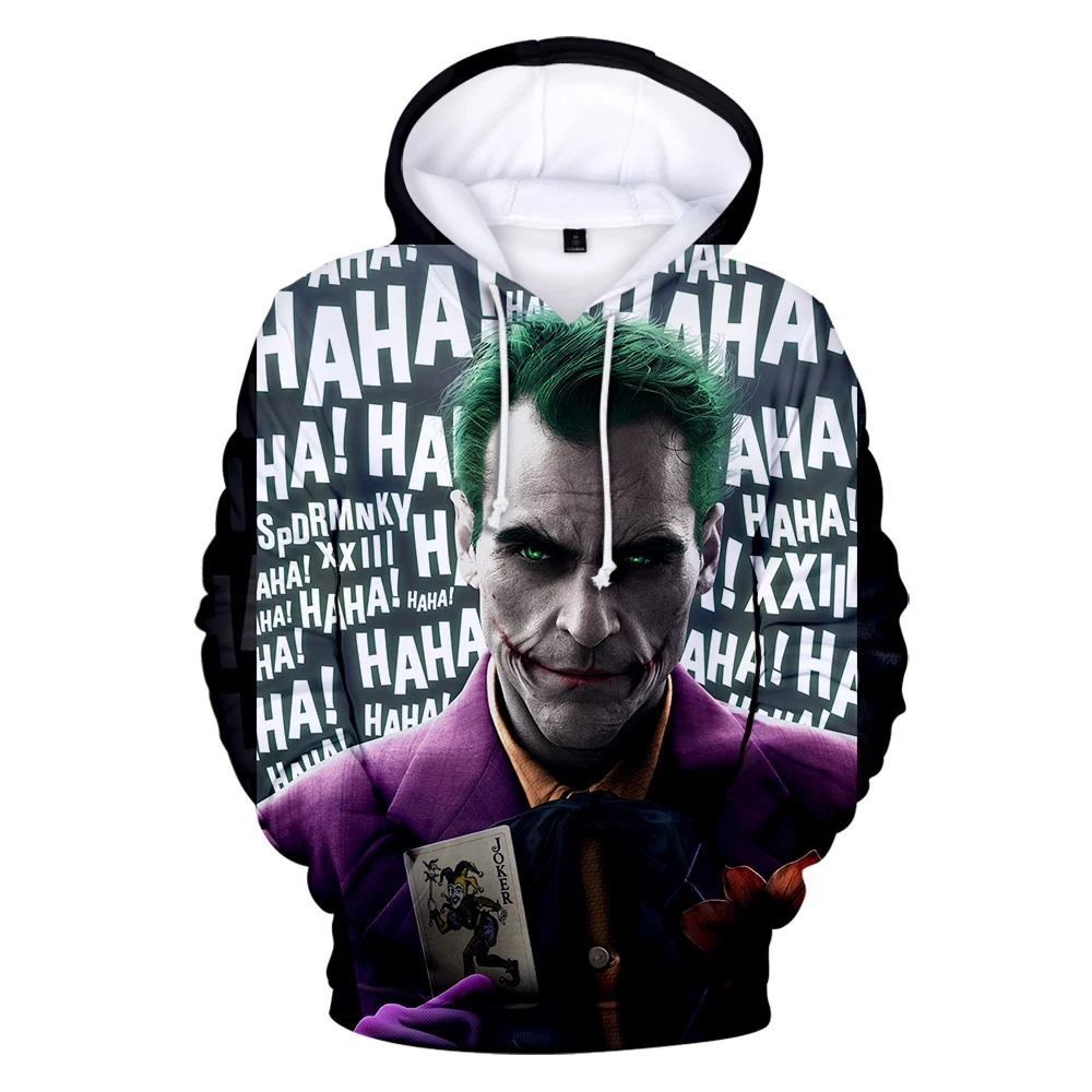 

2019 Joker hoodies Sweatshirt Kpop Hoodie Sweatshirts men Hip hop 3D Print Hooded Causal Joker Pullovers Clothes streetwear