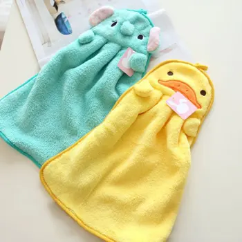 

Lovely Cartoon Children Hand Dry Towel Kids Kitchen Bathroom Kid Soft Plush Fabric Hang Towels S2