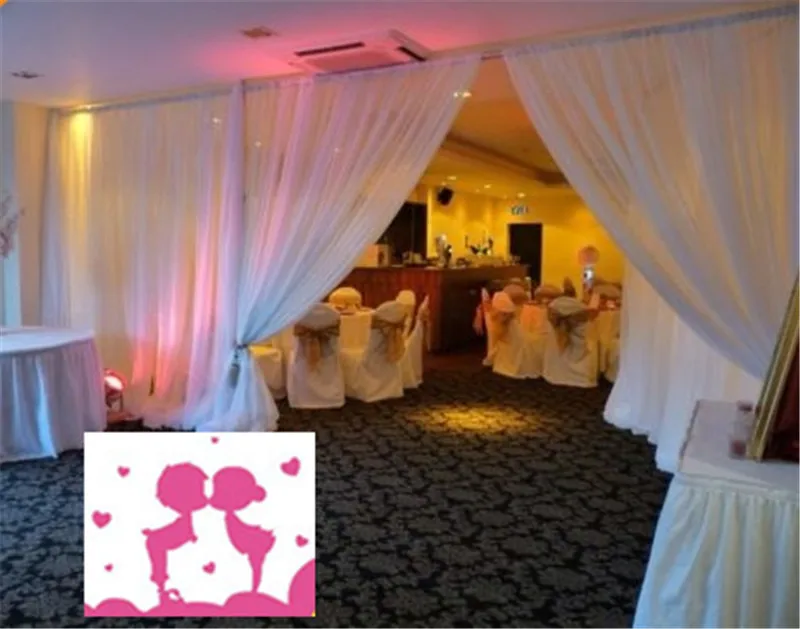 

Easy cheap backdrop pipe stand with Adjustable Pipe for backdrop drape curtain 6m by 3m