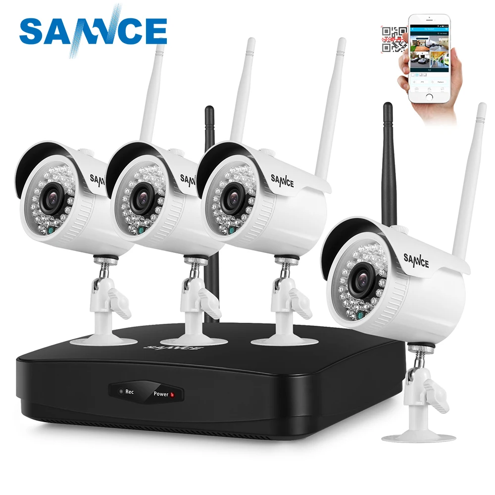 

SANNCE Full HD 1080P 4CH Wireless NVR CCTV System IP Camera 2MP WI-FI Waterproof IR Night Vison Security Camera Surveillance Kit