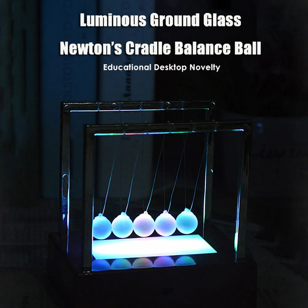 

Newton Cradle Balance Balls Luminous Ground Pendulum Early Fun Development Wave Educational Desktop Decoration Desktop Science