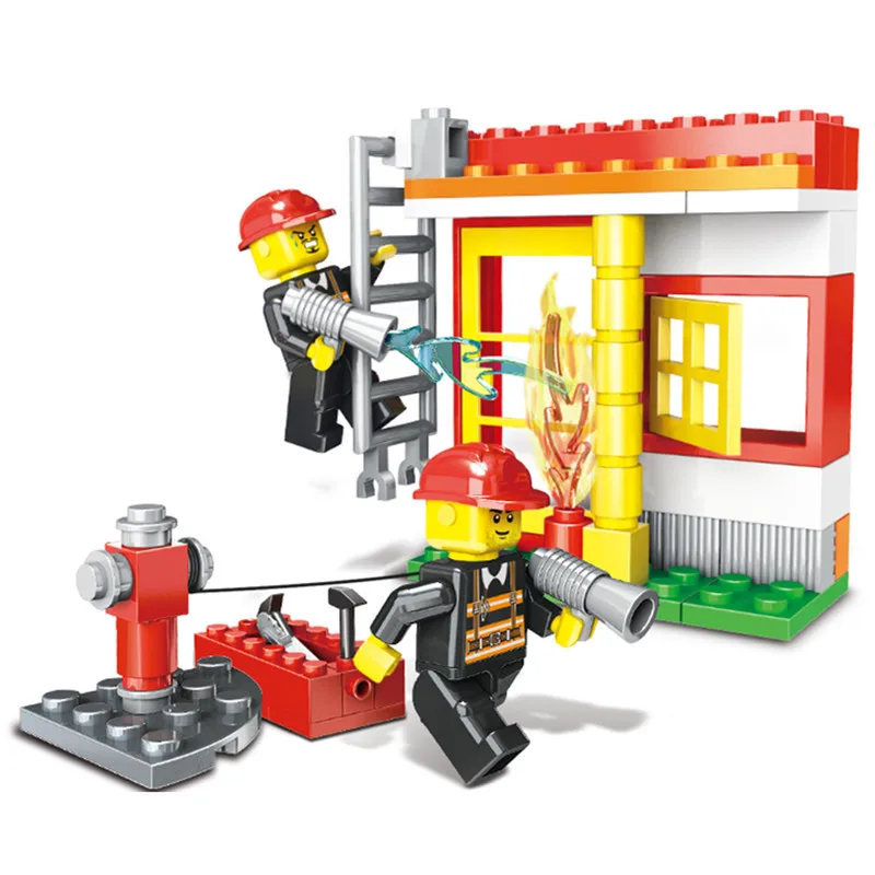 

59pcs Fire Series City Rescue Model Building Kits Blocks set Bricks Children For Toys Gift 26025