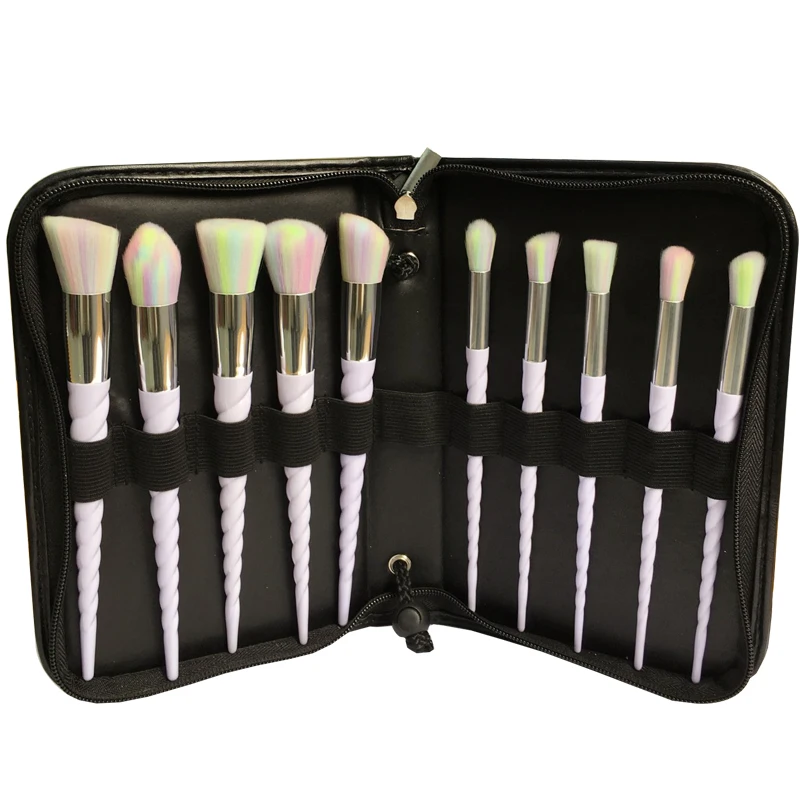 

BBL 10pcs+bag Rainbow Professional Makeup Brushes Set Face Powder Foundation Eyeshadow Contour Brush Gradient Color
