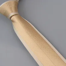 Lammulin Для мужчин костюм Галстуки бежевый границы Дизайн хаки в Вертикальную Полоску половина проверяет ГАЛСТУК ЖАККАРДОВЫЕ узкий галстук 6 см Свадебная вечеринка