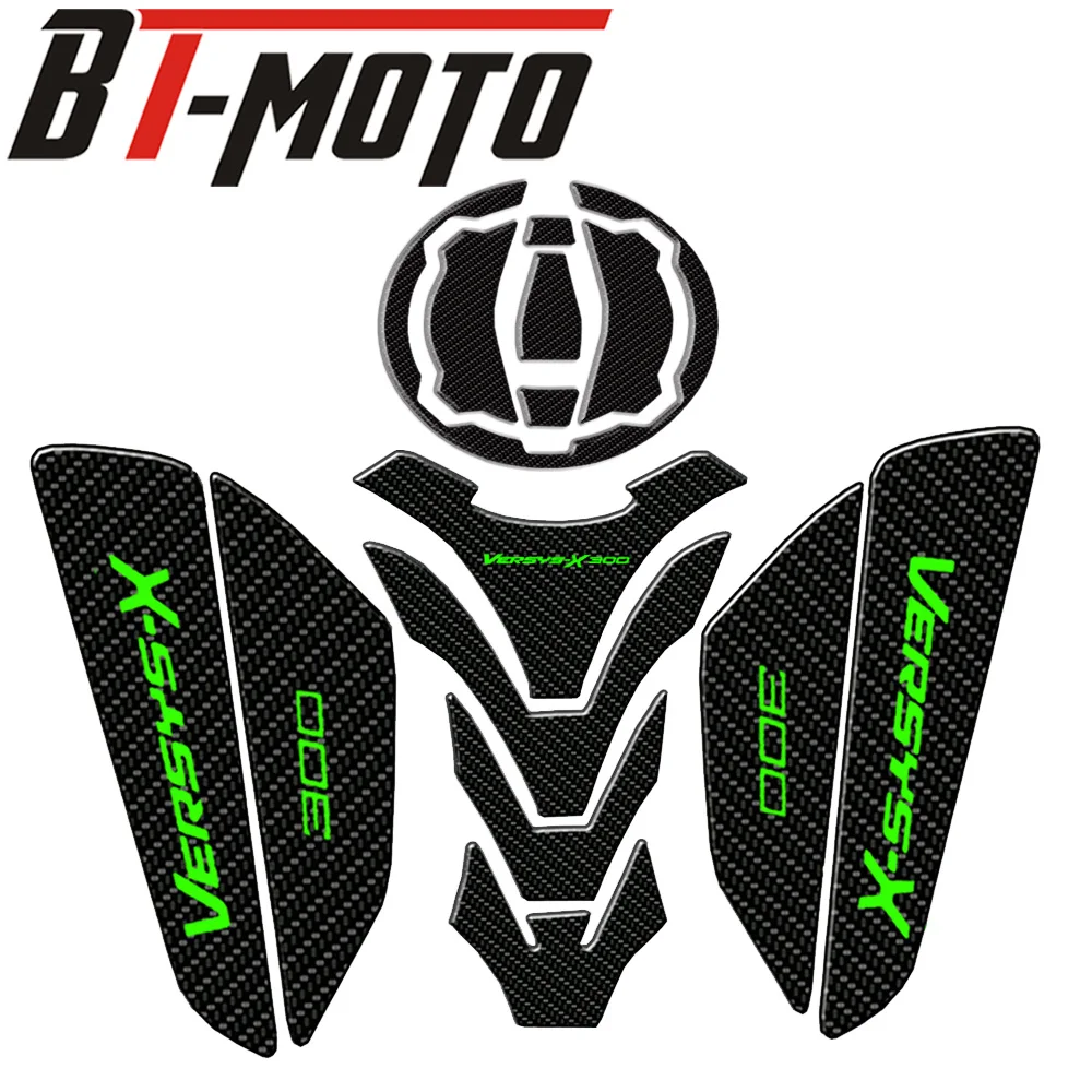 Мотоцикл 3D углеродное волокно бензобак крышка Накладка протектор наклейки Стикеры для Kawasaki Ninja Z650 Z900 Versys X300 - Цвет: 14