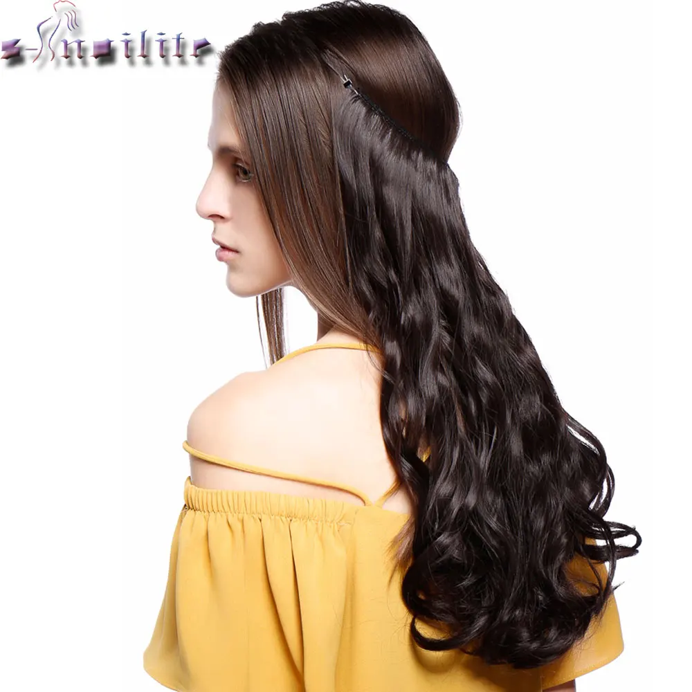S-noilite, 20 дюймов, рыбий волос для наращивания, натуральные, без зажимов, цельные волосы для наращивания, Длинные Синтетические волосы для наращивания