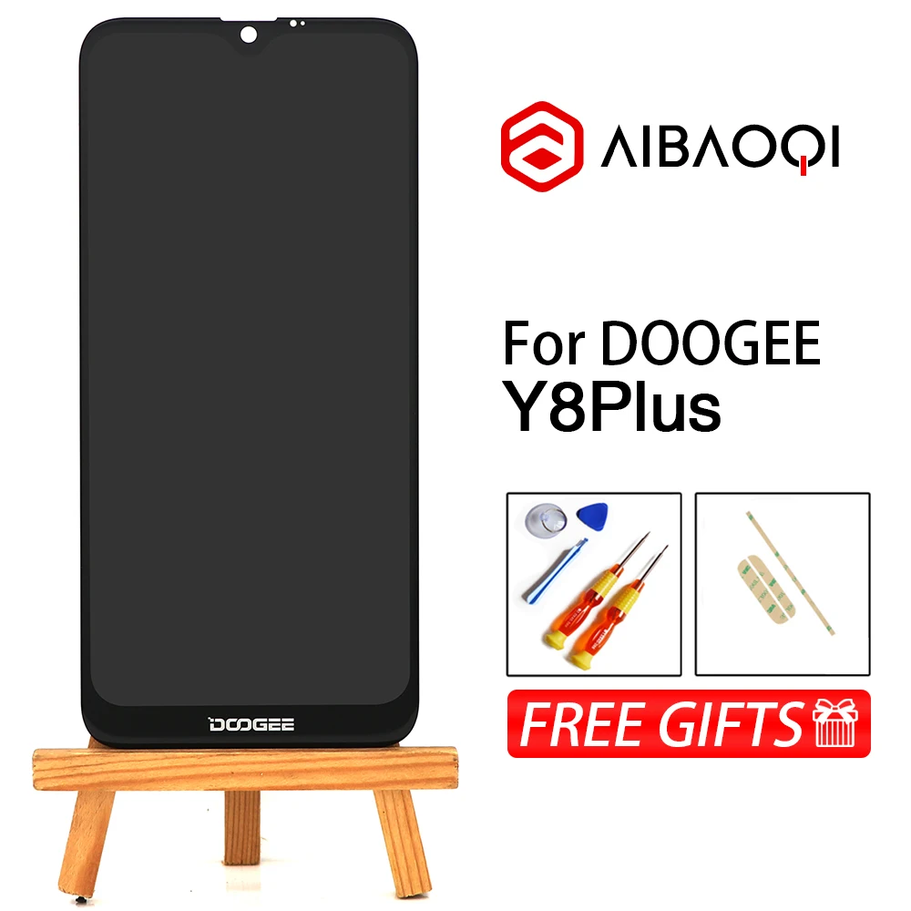 

AiBaoQi New Original 6.21 inch Touch Screen+1520 x 720 LCD Display Assembly Replacement For Doogee Y8 Plus Android 9.0 Phone