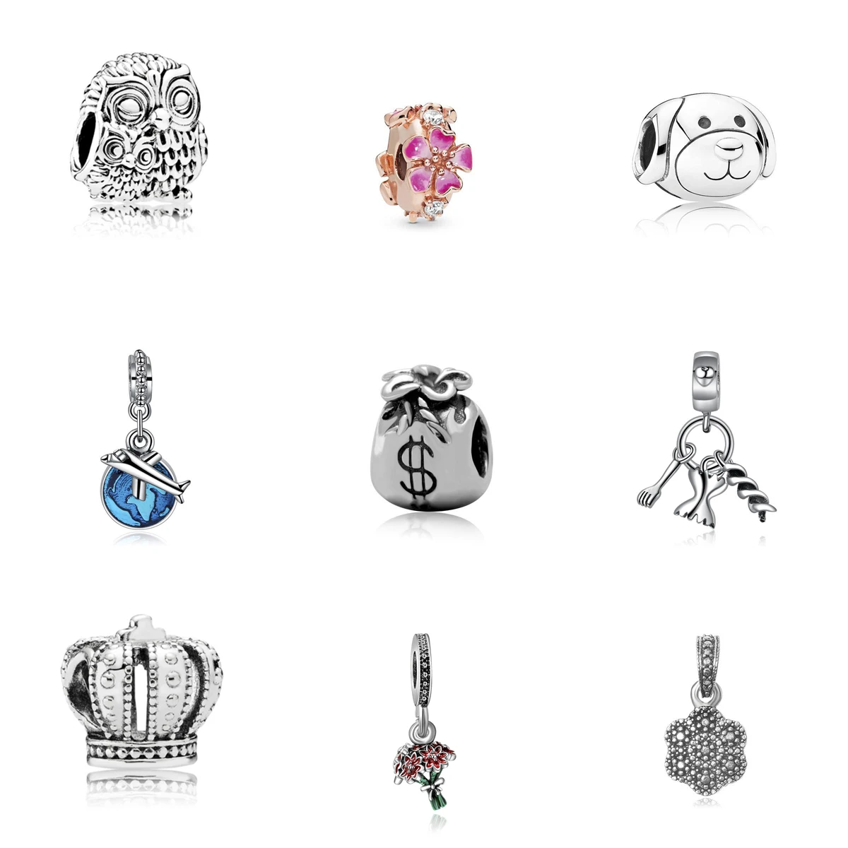 

Red bouquet Crown Dinner fork cutlery Cute puppy Blue earth flight Six petals Long peach blossom Owl Momey bag