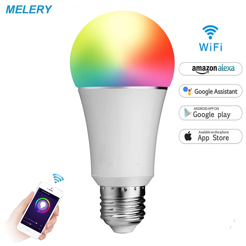 

Smart Wifi LED Light Bulb E27 Lamp 7W 600LM RGB Warm/Cold White Romote Control Homekit for Alexa Google Home No Hub Required