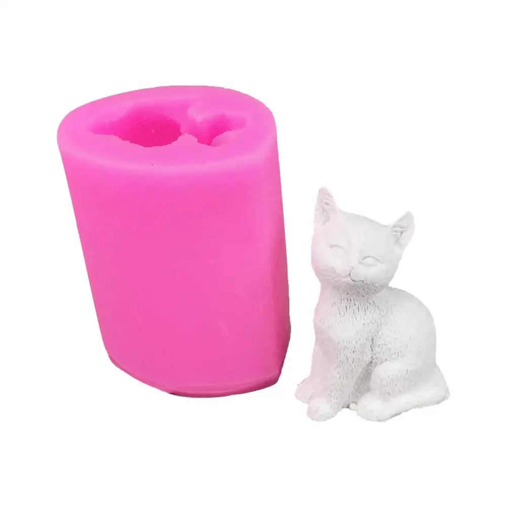 DIY Lovly маленькая свеча-кошка плесень формы для изготовления мыла, шоколада 3D декоративное Мыло Плесень украшения торта инструменты смолы глины формы