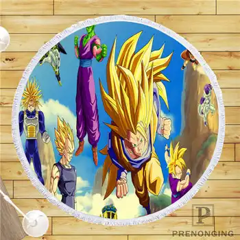 

Custom DIY Customized Microfiber Fabric dragon-ball goku (1)@ Round Beach Blanket Towel Printed on Demand 150cm #19-01-28-3-51
